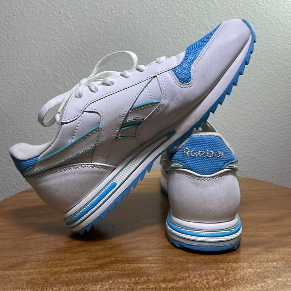 Women's Reebok Classic Running Shoes Sneakers White Blue RB 503 Size 8.5 - Picture 11 of 16